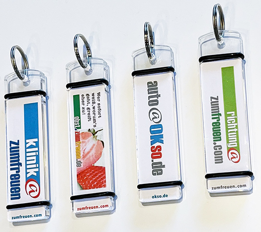 lange, schmale Foto-Schlüsselanhänger