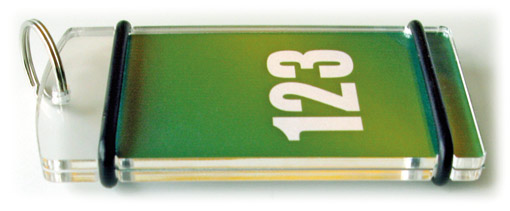 Hotelschl&uuml;sselanh&auml;nger aus Kunststoff
